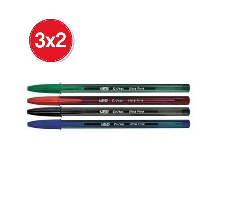 PROMO 3 BOLIGRAFOS BIC CRISTAL ULTRAFINO