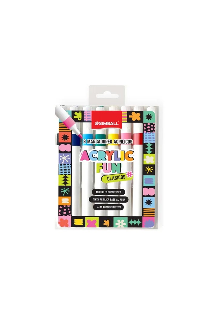 MARCADORES SIMBALL ACRILICOS FUN x 8