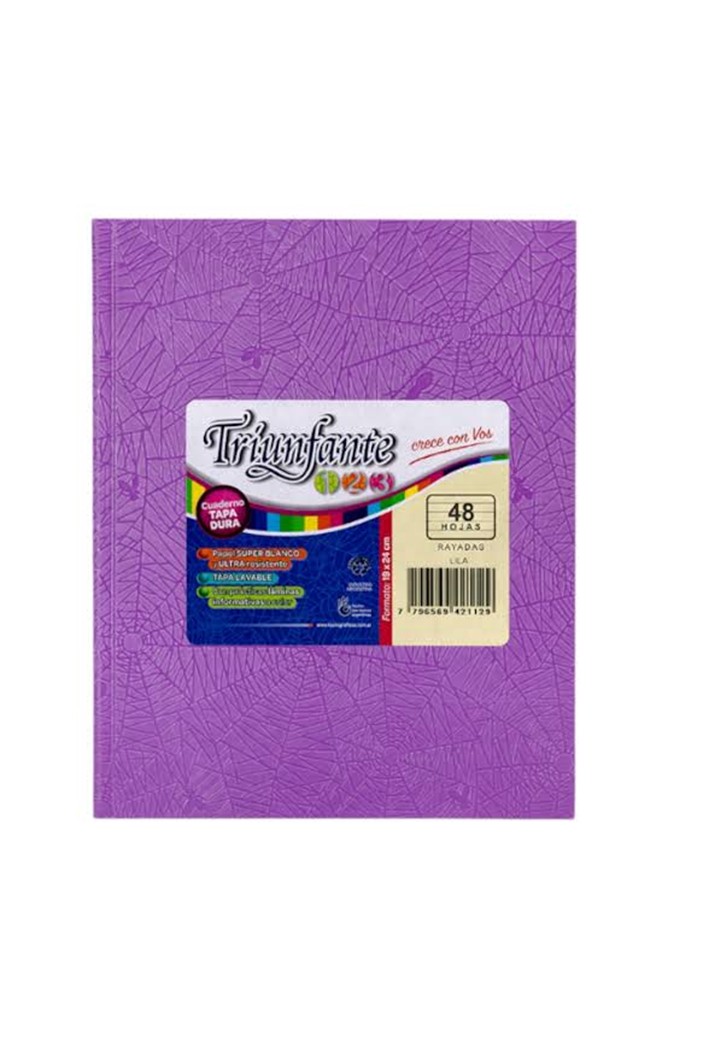 CUADERNO TRIUNFANTE Nº3 LILA X 48 HJ RAYADO