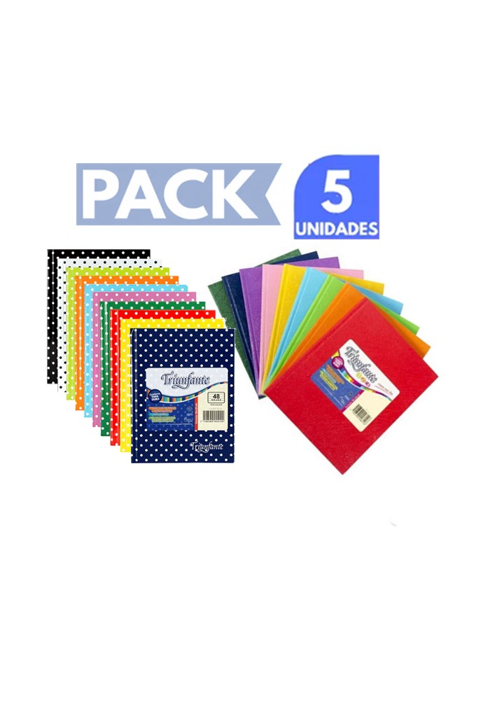 PROMO 5 CUADERNOS TRIUNFANTE Nº3 X 48 HJ RAYADO