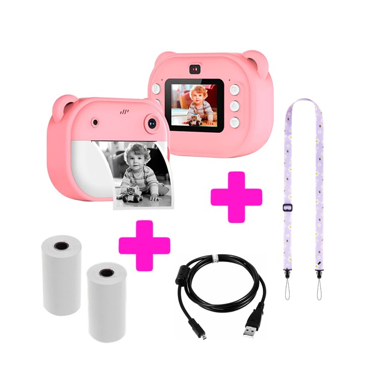CAMARA KIDS DIGITAL CON IMPRESORA ROSA