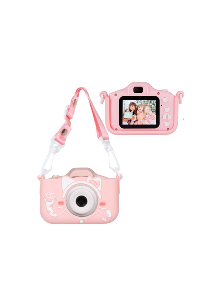 CAMARA KIDS DIGITAL CON FUNDA SILICONA ROSA