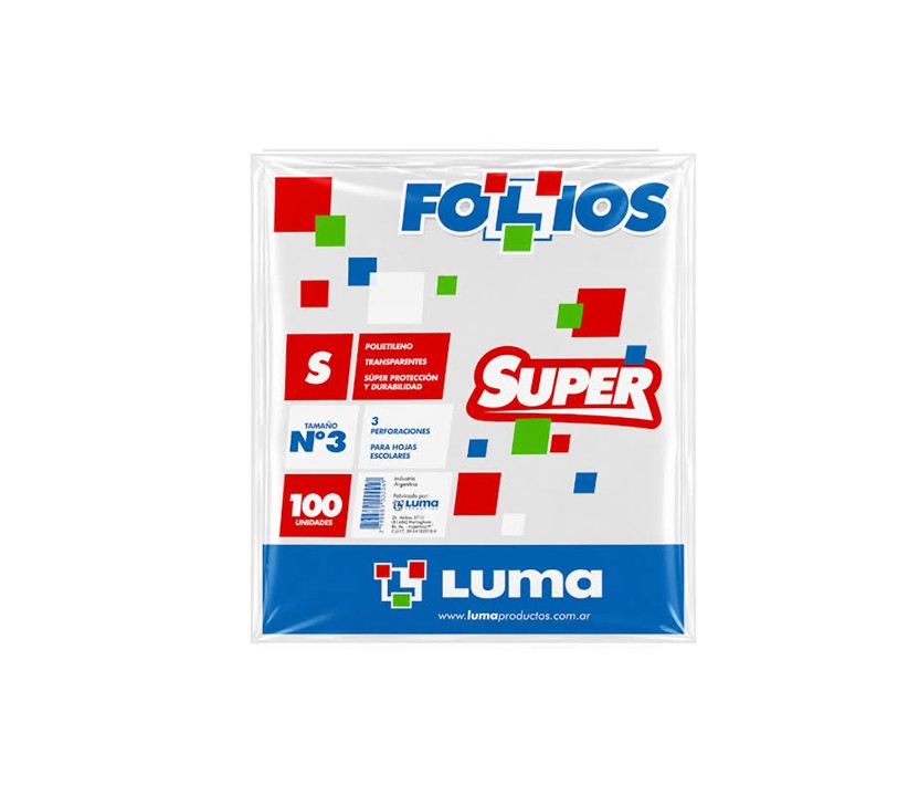 FOLIO LUMA N3 SUPER REFORZADO X 100 UNIDADES