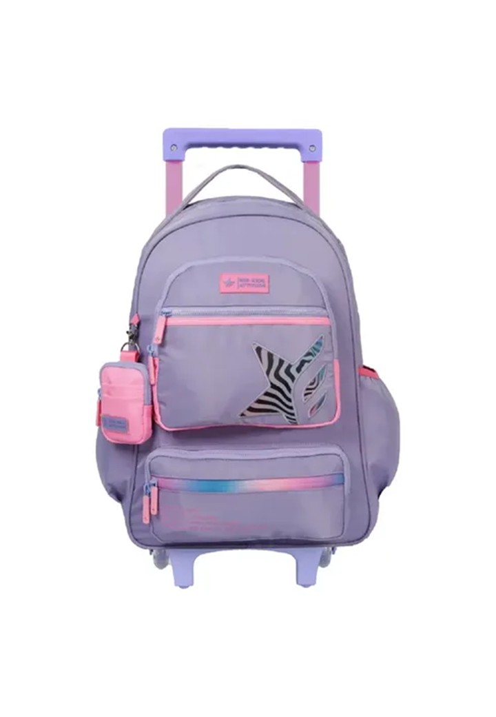 MOCHILA FOOTY 18" C/CARRO LILA